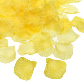 PATIKIL 人工バラの花びら 1000個のフェイクフラワーシルクペタル装飾用品 よいな夜の結婚式パーティーイベントデコレーション用 イエロー