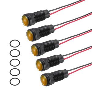 PATIKIL 5�� 10mm (3/8) �C���W�P�[�^�[ ���C�g 12V-24V AC/DC LED �v���X�`�b�N �P�[�X �M���� �h�� IP67 �ی^ �w�b�h �M���� 150mm (5.9) �P�[�u�� �t�� �{�[�g �� �p �C�G���[