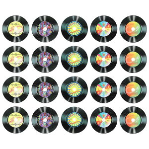 uxcell 20���g�r�j�[�����R�[�h�f�R���[�V���� 5.5�󔒃r�j�[�����R�[�h 5�f�U�C�� PVC���t�F�C�NCD�A���o���J�o�[ ���b�N�����[���p�[�e�B�[�E�_�C�j���O�E�z�[���f�R���[�V�����p (�� �X�^�C