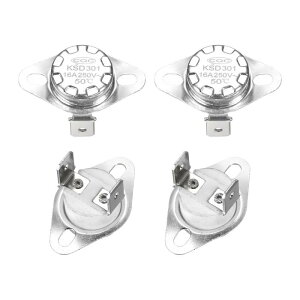 uxcell K SD301T[X^bg 50°C/122°F 16A ʏ^ N.C XibvfBXNxXCb` }CNg I[u R[q[[J[p 4 Z~bNf