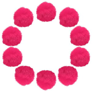 uxcell 2 �t�F�C�N�t�@�[�|���|���{�[�� 10���� ���b�h �t���t���\�t�g�t�F�C�N�t�@�[�|���|�� DIY�j�b�g�X �L�[�`�F�[�� �X�J�[�t ��� �o�b�O �C �A�N�Z�T���[�p �G���X�e�B�b�N���[�v�t��