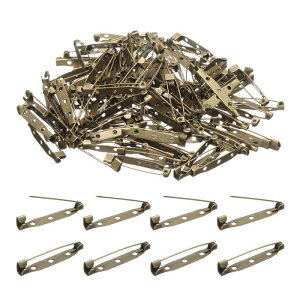 uxcell 120個の安全バーピン35mmブロンズブローチク ラスプピンバックロ ックピンバッジバッ クス DIYクラフトネームタグバッジコサージュ製作ジュ エリー製作