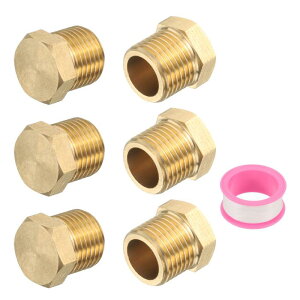 uxcell 6�̐^�J�O�Z�p�X���b�h�p�� G1/8���X�^�J�v���O���X�X���b�h�\�P�b�g�p�C�v�v���O�p��^�J�v���O�p��Z�p�v���O�i���E���E�K�X�p�j