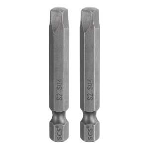 uxcell 2���� �X�N�G�A�h���C�o�[�r�b�g SQ4 1/4�C���` �Z�p�V�����N 50mm/2�C���` ���� ���C 4�_ �Z�p�r�b�g S2 �X�`�[�� �H�Ɨp�O���[�h �d���h���C�o�[�r�b�g 6mm ���b�h
