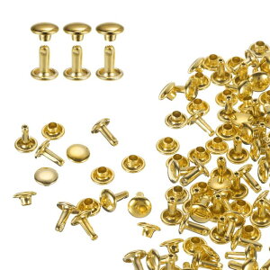 uxcell 60�Z�b�g �_�u���L���b�v���U�[���x�b�g 7x8mm �ۂ��L���b�v �`���[�u�󃁃^���X�^�b�h ���n�p ���U�[�N���t�g���x�b�g �x���g �u�[�c �o�b�O�p ���F