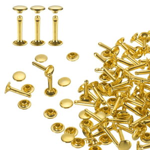 uxcell 60�Z�b�g �_�u���L���b�v���U�[���x�b�g 9x16mm �ۂ��L���b�v �`���[�u�󃁃^���X�^�b�Y ���n�p ���U�[�N���t�g���x�b�g �x���g �u�[�c�o�b�O�p ���F