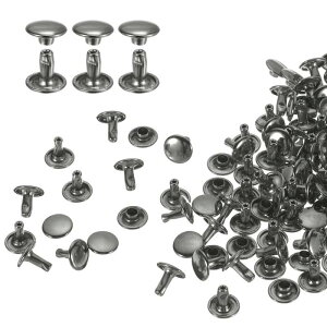 uxcell 60�Z�b�g �_�u���L���b�v���U�[���x�b�g 9x8mm �ۃL���b�v�`���[�u�󃁃^���X�^�b�Y ���n�p���x�b�g �x���g �u�[�c �o�b�O�p �u�����Y