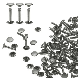 uxcell 60�Z�b�g �_�u���L���b�v���U�[���x�b�g 9x16mm �ۃL���b�v�`���[�u�� ���^���X�^�b�Y ���n�p�x���g�u�[�c�o�b�O�p ���U�[�N���t�g���x�b�g �u�����Y