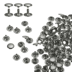 uxcell 60�Z�b�g �_�u���L���b�v���U�[���x�b�g 12x10mm �ۃL���b�v�`���[�u�󃁃^���X�^�b�Y ���n�p���x�b�g �x���g �u�[�c �o�b�O�p �u�����Y