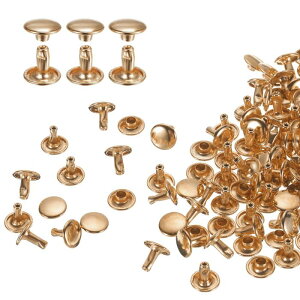 uxcell 60�Z�b�g�_�u���L���b�v���U�[���x�b�g 9x8mm�ۂ��L���b�v�`���[�u�󃁃^���X�^�b�Y ���n�p���x�b�g �x���g �u�[�c �o�b�O�p ���C�g���F