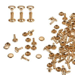 uxcell 60�Z�b�g �_�u���L���b�v���U�[���x�b�g 6x8mm �ۃL���b�v�`���[�u�󃁃^���X�^�b�Y ���n�p�x���g�u�[�c�o�b�O�p ���U�[�N���t�g���x�b�g ���C�g���F