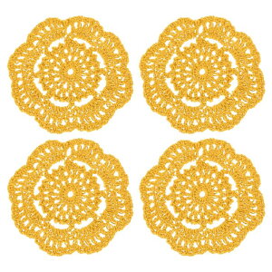 uxcell �N���V�F�҂݃h�C���[ 4���Z�b�g 4�C���` �ȐD��t �@�u���b�N �R�[�X�^�[ ���[�X ���E���h �n���h���C�h �R�[�X�^�[ �ԕ� �E�F�f�B���O �p�[�e�B�[ �����p (�W���W���[�C�G���[)