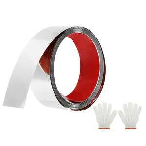 uxcell 16.4ft x 1.97 �E�H�[���g�������`�g���� �s�[���A���h�X�e�B�b�N���ȔS���X�e�����X�X�`�[���~���[�t�B�j �b�V�����^���X�g���b�v�g���� �� �L���r�l�b�g �^�C���G�b�W �V���o�[�p�̃O