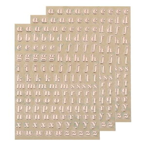 uxcell 3�V�[�g4.5mm/0.18�C���`�~�j���^�[�X�e�b�J�[ 3D�������ȔS��������A-Z�A���t�@�x�b�g�X�e�b�J�[ �N���t�g �X�N���b �v�u�b�L���O �����A�J�[�h �f�R���[�V�����p ���[�Y���F