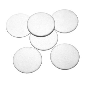 uxcell 6�̃X�e�����X�X�`�[���f�B�X�N ���a1 25/32�C���`�i45mm�j ����0.07�C���`�i1.8mm�j 304�X�e�����X�X�`�[�����̃t���b�g�Ȋۂ��V�[�g�󔒂Ȋۂ��~�`�v���[�g �N���t�g�p�����X�^���s��