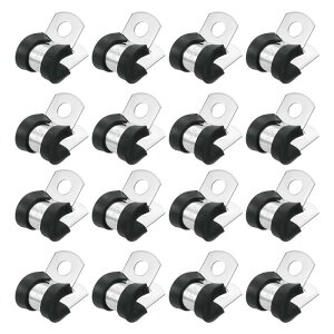 uxcell 1/4(6mm) �P�[�u���N�����v 304�X�e�����X�X�`�[�����o�[�N�b�V�����≏�N�����vR�`�����N�����v�`���[�u�z���_�[�p�C�v�z�[�X���C���[�R�[�h���t��20��