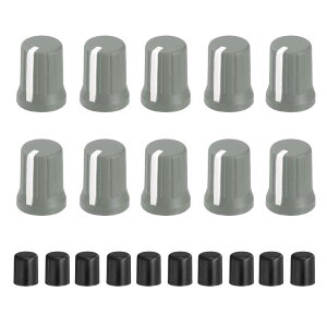 uxcell 10�� 6mm �|�e���V�����[�^�[ D�� �m�u �S���� 180�x ��] DJ �X�s�[�J�[ �m�u �R���g���[�� �m�u �d�q�h�����p (�O���[ �z���C�g)