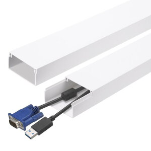 uxcell 5�Z�b�g �R�[�h�J�o�[ �Ǘp 15�C���`x1.97�C���`x1�C���` (����x��x����) PVC�� �P�[�u���J�o�[ �S���� �z���B�� �ǎ�t TV�P�[�u�����[�X�E�F�C �P�[�u���Ǘ��p (����75�C���`), �z���C�g