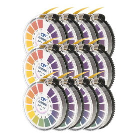 PATIKIL 5m/ロール PH試験紙ストリップロール 12ロールPH 0-14フルレンジリトマスPHテスター酸アルカリテストモニタリング水食品土壌石鹸唾液