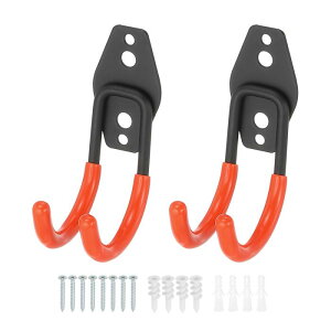 PATIKIL ガレージフック ヘビーデューティ 2個 ユーティリティ収納フック 壁掛けフック バルクアイテム 自転車 はしご 庭用 40 x 68 x 115mm (レッド)