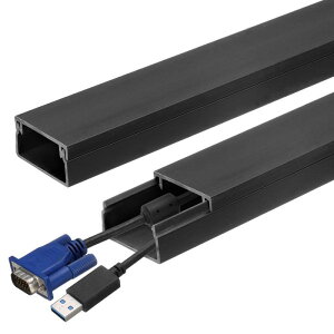 uxcell 10�Z�b�g �R�[�h���[�J�o�[ �Ǘp 15�C���`x0.94�C���`x0.55�C���` (����x��x����) PVC�P�[�u���J�o�[ �ڒ��ܕt�� ���C���[���[ �ǎ��t�� TV�P�[�u�����[�X�E�F�C �P�[�u���Ǘ��p (������1