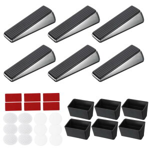 uxcell 6�Z�b�g ���͂ȃh�A�X�g�b�p�[�E�F�b�W ����~�߃h�A�X�g�b�v ���ȔS���z���_�[ �Ǖی�� �����ƃS���� �d���h�A�X�g�b�v �h�A �����p �V���o�[/��