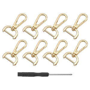 uxcell 8�̃X�C�x���N�� �X�v�t�b�N 20mm(3/5) D�����O���O���\�ȃX�i�b�v�t�b�N���^�����u�X�^�[�N���[�t�b�N ���z���p�L�[�`�F�[�� ���C�g��