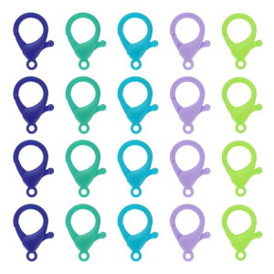 uxcell 100�̃~�b�N�X�J���[�̍d���v���X�`�b�N�����u�X�^�[�N���[�t�@�X�i�[�t���������[�h�X�i�b�v�N���b�v�t�b�N�i��/���邢��/�΂̐�/�T�t�@�C�A�u���[/���C�g�p�[�v���j