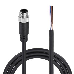 uxcell M12 5�s�� �X�g���[�g �I�X�^ �q��p�R�l�N�^�P�[�u�� 3.3ft �h��IP67 �Z���T�[�p�d�C�P�[�u��
