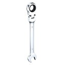 uxcell フレックスヘッドラチェットレンチ16mm 180°回転ヘッド メトリックラチェットコンビネーションレンチ 72歯 ク…