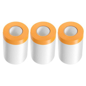 uxcell 3���[�� �v���e�[�v���ꂽ�}�X�L���O�t�B����21.7x65.6ft �e�[�v�ƃh���[�v �y�C���^�[�Y�v���X�`�b�N �h���b�v�N���X�t�B���� �e�[�v�t���v���X�`�b�N�V�[�e�B���O �����ԓh���p�J�o�[