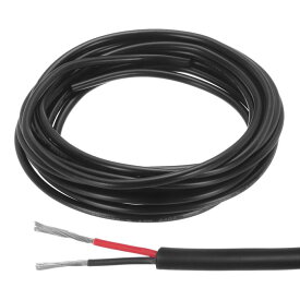uxcell レッド黒ワイヤー2ピン延長ケーブルコード 電線 22 AW G パラレルワイヤー 酸素フリー銅 16フィート長 LEDストリップライト用