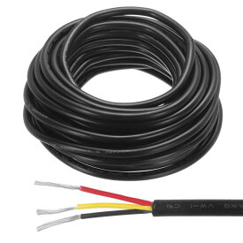 uxcell レッド黒黄色ワイヤー3ピン延長ケーブルコード電線18 AW G並列ワイヤー酸素フリー銅26フィート長さLEDストリップライト用