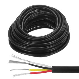 uxcell レッド黒黄白ワイヤー4ピン延長ケーブルコード電線18 AW G並列ワイヤー酸素フリー銅26フィート長さLEDストリップライト用