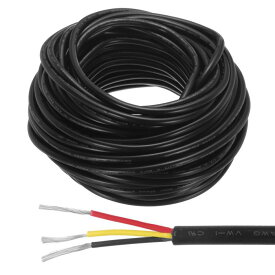 uxcell レッド黒黄色ワイヤー3ピン延長ケーブルコード電線20 AW G並列ワイヤー酸素フリー銅49フィート長さLEDストリップライト用