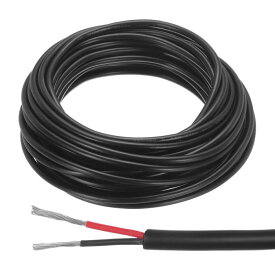 uxcell レッド黒ワイヤー2ピン延長ケーブルコード電線22 AW G並列ワイヤー酸素フリー銅26フィート長LEDストリップライト用