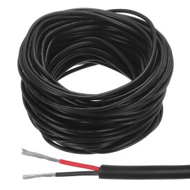 uxcell レッド黒ワイヤー2ピン延長ケーブルコード 電線 26 AW G パラレルワイヤー 酸素フリー銅 49フィート長 LEDストリップライト用