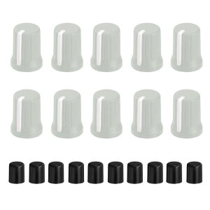 uxcell 10�� 6mm �|�e���V�����[�^�[ D�� �m�u �S���� 180�x ��] DJ �X�s�[�J�[�m�u �R���g���[���m�u �d�q�h�����p (���C�g�O���[ �z���C�g)