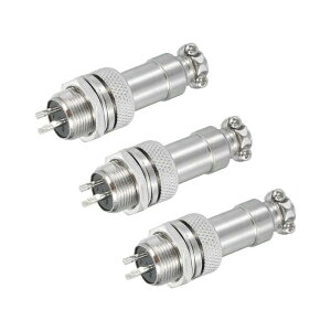uxcell 3Pcs 3�s�� GX12 �q��R�l�N�^ 125V 5A 16mm �\�P�b�g ���^���T�[�L�����[�v���O �g���[���[�E�h���[���E�Y�Ƌ@��p ���X/�I�X�v���O �V���o�[