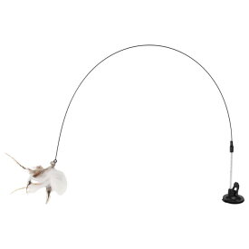CAPASTEC ねこじゃらし 猫じゃらし 羽 鈴 釣り竿 プレミアムフェザー 猫用玩具 猫のお好みじゃらし吸盤式自動屋内猫用ねこ ホワイトブラウン