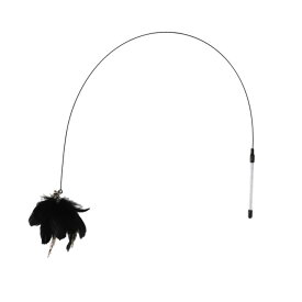 CAPASTEC ねこじゃらし 猫じゃらし 羽 鈴 釣り竿 プレミアムフェザー 猫用玩具 猫のお好みじゃらし 屋内猫用ねこブラックブラウン