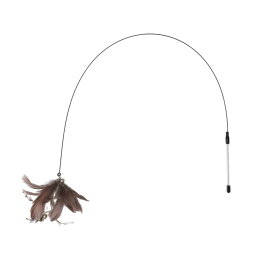 CAPASTEC ねこじゃらし 猫じゃらし 羽 鈴 釣り竿 プレミアムフェザー 猫用玩具 猫のお好みじゃらし猫のオモチャ屋内猫用ねこ ブラウン