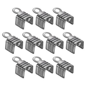 uxcell 100��5 x 7.5mm�̐܂�Ԃ��R�[�h�G���h �R�[�h��[���U�[���[�v�G���h�L���b�v �N�����v�N�����v�N ���X�v�t�@�X�i�[���[�v DIY��΃N���t�g����p ��