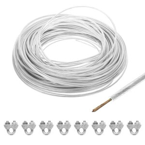 uxcell 4mm�i5/32�j�N���A�r�j�[���R�[�e�b�h���C���[���[�v 60m/197ft �K���o�j�[�Y�|���C���[���[�v 8PCS M5���[�v�X���[�u�t�� �X�g�����O ���C�g�݂� �f�b�L�肷�� �K�[�f�����C���[�ɓK���Ă�