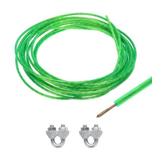 uxcell 3 mm�i1/8�j�΃r�j�[���R�[�e�b�h���C���[���[�v 6m/20ft�K���o�j�[�Y�h�X�`�[���P�[�u�����C���[���[�v 2PCS M3���[�v�X���[�u�t�� �X�g�����O ���C�g�݂� �f�b�L�肷�� �K�[�f�����C���[