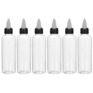 uxcell �X�N�C �[�Y�{�g�� �N���A �f�B�X�y���T�[�{�g�� �c�C�X�g�L���b�v�W�t�� �v���X�`�b�N �X�v���[�{�g�� �P�`���b�v �}�X�^�[�h �N���t�g�p 4oz/60ml 6��