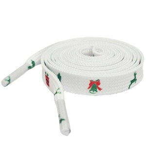 Elerevyo 1 Pair Christmas Flat Shoe Laces for Sneakers, 0.31'' Wide Soft Shoelaces Shoestrings for Hiking Shoes Christmas 2 140cm/55.1