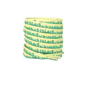 Elerevyo Colorful Shoe Strings Gradient Melted Patterned Shoelaces Shoe Laces for Sneakers 1 Pair Yellow and Green 140cm/55.1