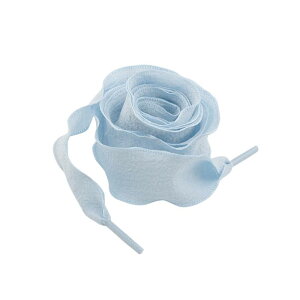 Elerevyo 2 Pairs Ruffle Shoe Laces: 2.5CM Wide Fishtail Pleated Flat Sneaker Shoestring Light Blue 120cm/47.2