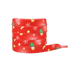 Elerevyo Christmas Flat Shoe Laces for Adults, Men, Him, Women, Teens, Christmas Decorations Shoestrings 1 Pair Christmas 10 140cm/55.1"